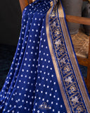 A beautiful blue saree - Bandini Crepe with Patola