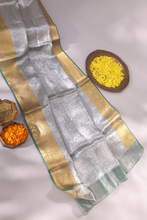 Regal Tissue Brocade saree in refreshing green