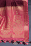 Mysore crepe silk saree with embroidered border