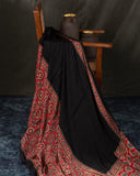Beautiful black ajrak saree on modal silk