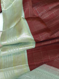 Kanjeevaram saree in a unique combo of maroon and mint green