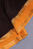 Mysore crepe silk saree in a lovely brown and light orange combo