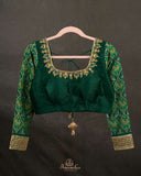 A beautiful green saree - Bandini Crepe with Patola