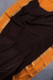 Mysore crepe silk saree in a lovely brown and light orange combo