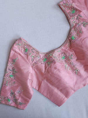 Light pastel blue pure organza saree with all over work