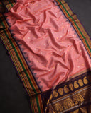 Gadwal saree in a lovely shade of peach and violet
