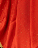 Mysore crepe silk saree in a lovely color combo of orange and brown