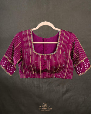 Kalamkari and Bandini fusion on modal silk