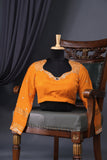 Mysore crepe silk saree in a lovely brown and light orange combo