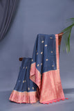 Soft Silk Pattu - Color play at its finest - Blue/Pink