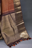 Kanjeevaram Saree in Plum with burnt orange combo