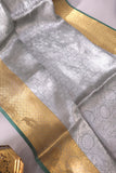 Regal Tissue Brocade saree in refreshing green