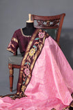 Timeless Gadwal saree with floral appliqué work