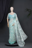 Light blue organza saree - cocktail Edit