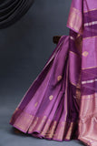 Stunning organza saree in hues of purple