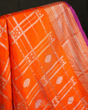 Venkatagiri Pattu saree in bright orange