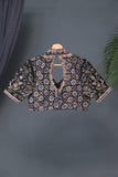 Black Ajrak blouse with intricately designed handwork
