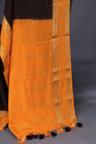 Mysore crepe silk saree in a lovely brown and light orange combo