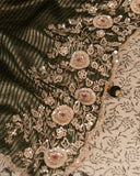 Dark Green Chanderi Tissue saree