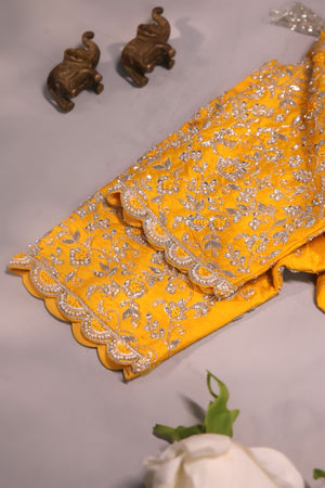 Kanjeevaram Tissue saree in silver and yellow