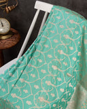 Banarasi Silk Saree in a lovely pastel aqua green shade
