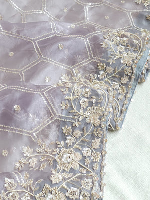 Soft organza saree with all over sequins embroidery