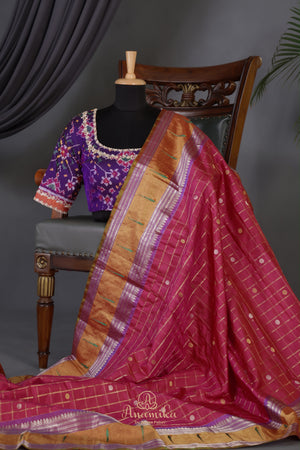 Gadwal saree with patola border and blouse