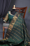 Elegant Gadwal Kanchi saree in beautiful emerald green shade