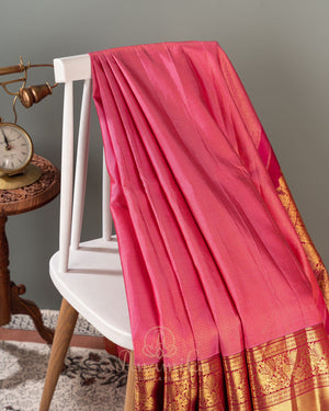 Gadwal Kanchi saree in a lovely pink and wine combo