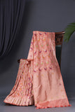 Beautiful Banarasi Silk Saree in peach and green combo