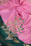 Timeless Gadwal saree with floral appliqué work