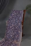 Mid night Blue Georgette saree with full sleeves blouse