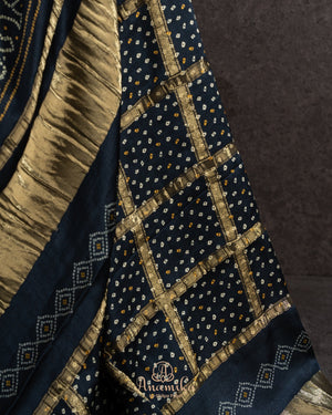 Modal Satin saree with kalamkari print