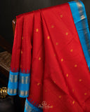 Timeless Gadwal Pattu saree in regal red color