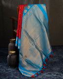 Timeless Gadwal Pattu saree in regal red color