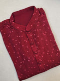 Maroon kurta with beautiful thread work and sequins