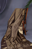 Kanjeevaram saree in the most trending color - dark brown