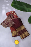 Vintage Kanjeevaram Excellence in Rust Orange and Brown combo