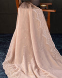 Brocade tissue georgette sarees with intricately embroidered border