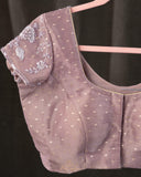 Brocade tissue georgette sarees with intricately embroidered border