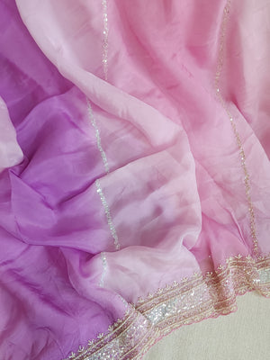 Lilac Love - pretty Georgette saree in a lovely lilac hue