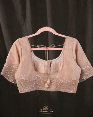 Brocade tissue georgette sarees with intricately embroidered border