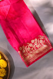 Raw Mango saree in pink paired with a contrast off white blouse