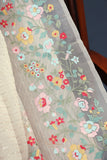 Organza saree in white with embroidered border
