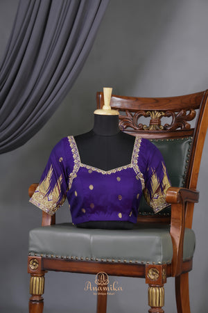 Gadwal saree in royal purple hue