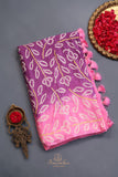 Pure Bandini saree on gaji silk with chikankari pallu