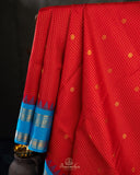 Timeless Gadwal Pattu saree in regal red color