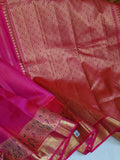 Kanjeevaram in a beautiful shade of majenta with a woven paithani styled border