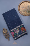 Soft Tussar with a contemporary elegance- Navy Blue