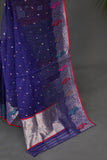 Chanderi silk saree in a stunning royal blue hue